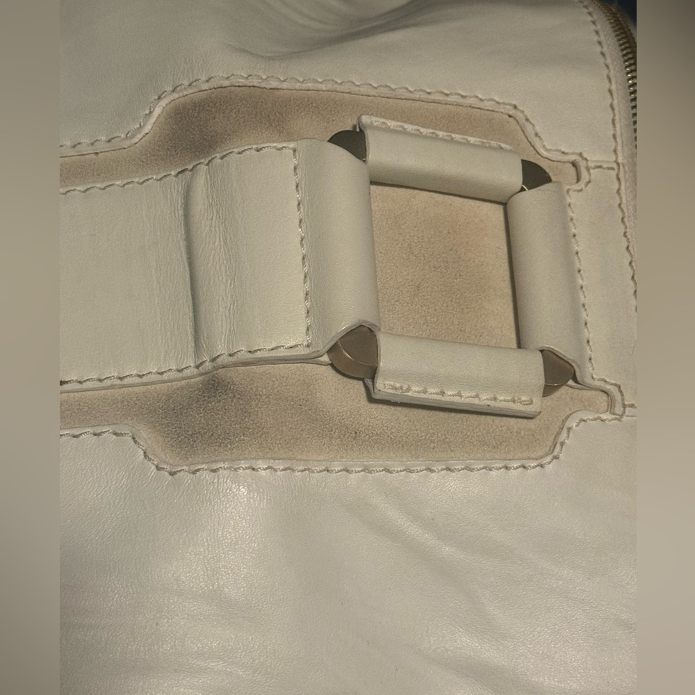 Jimmy Choo Cream and Gold Fold-Over Wristlet Clutch - Picture 11 of 11